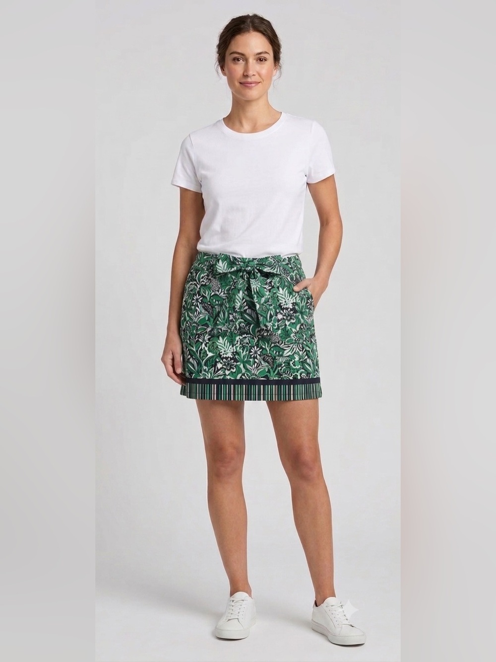 LOFT Blue Green Tropical Floral Mini Skirt Size 10P
